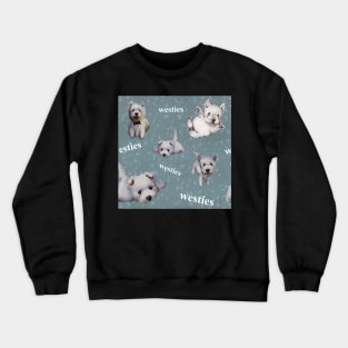 Westies mom blue pattern Crewneck Sweatshirt